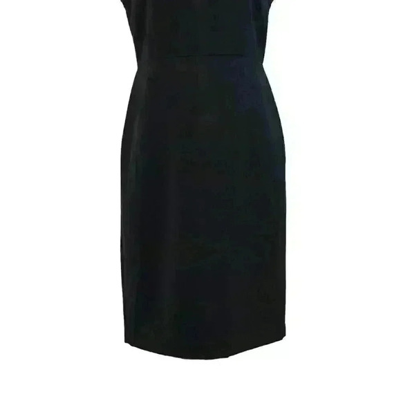 Ann Taylor Black Sleeveless Sheath Knee Length Dress Scalloped Crew Neck Size 4 - Picture 5 of 9